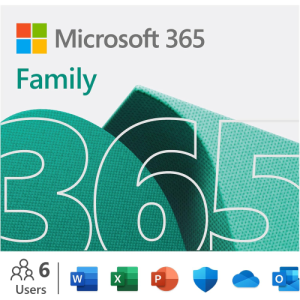 Microsoft 365 Family | 12-Month Subscription, Up to 6 People | Word, Excel, PowerPoint | 1TB OneDrive Cloud Storage